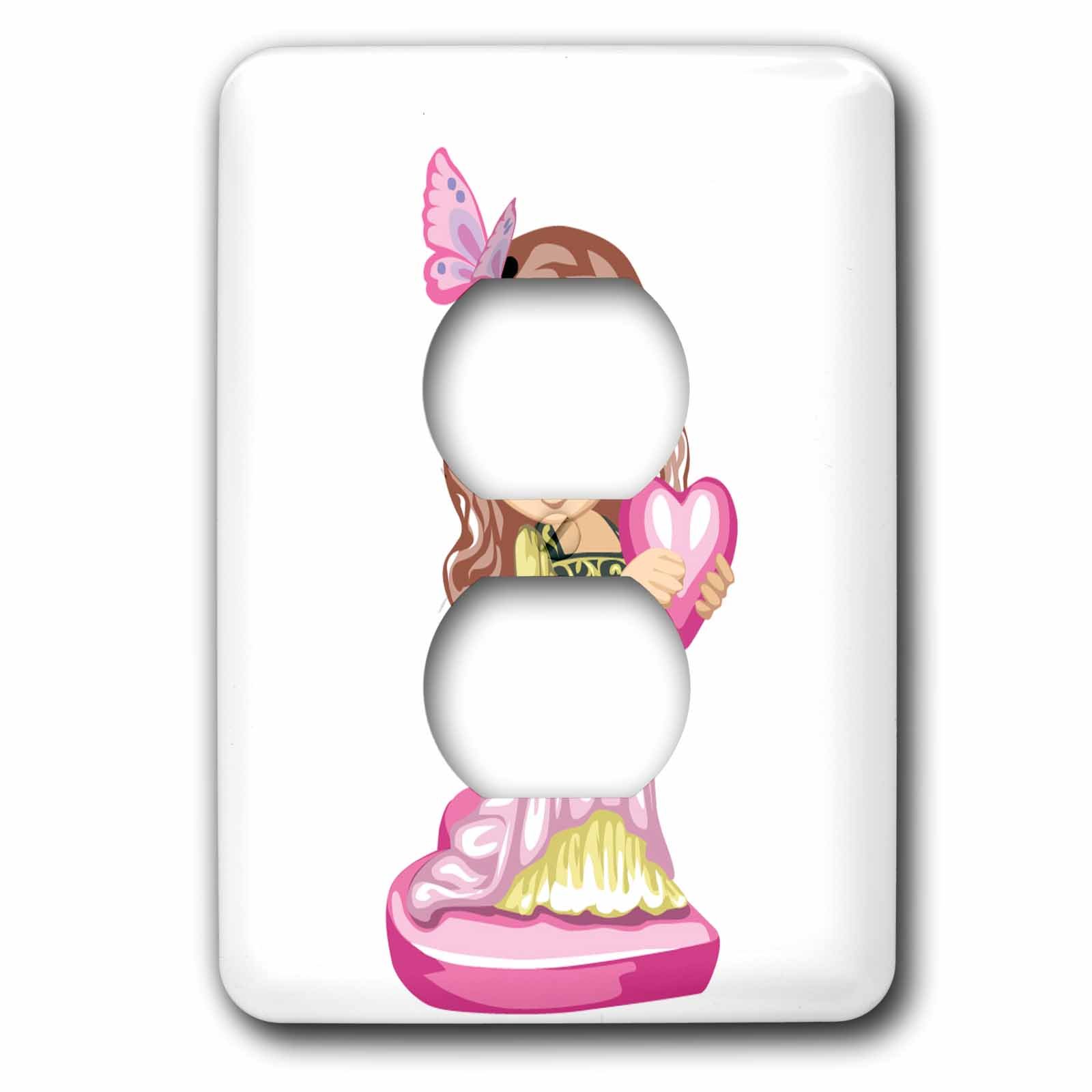 Plaque interrupteur Valentine Princess 3dRose LSP_60053_6 pour chambre enfant