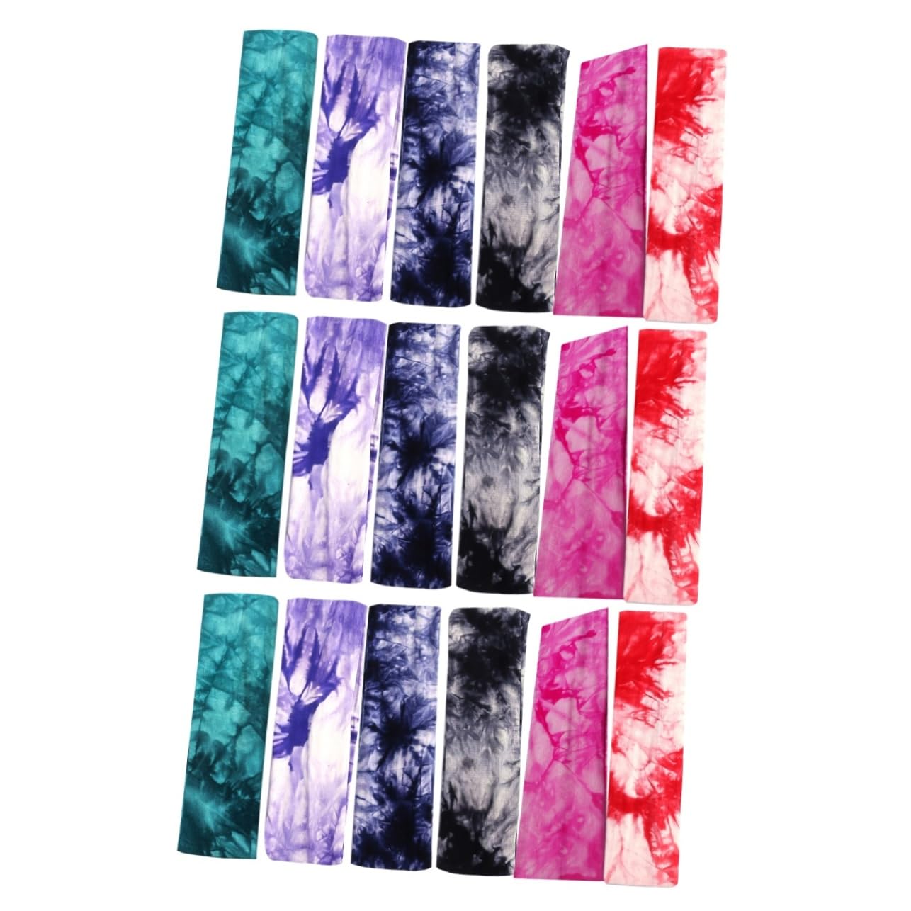 FRCOLOR 18pezzi Fasce Sportive Elastiche Per Assorbenti Stampa Tie Dye Per Yoga e Attività Sportive Vivaci e Originali