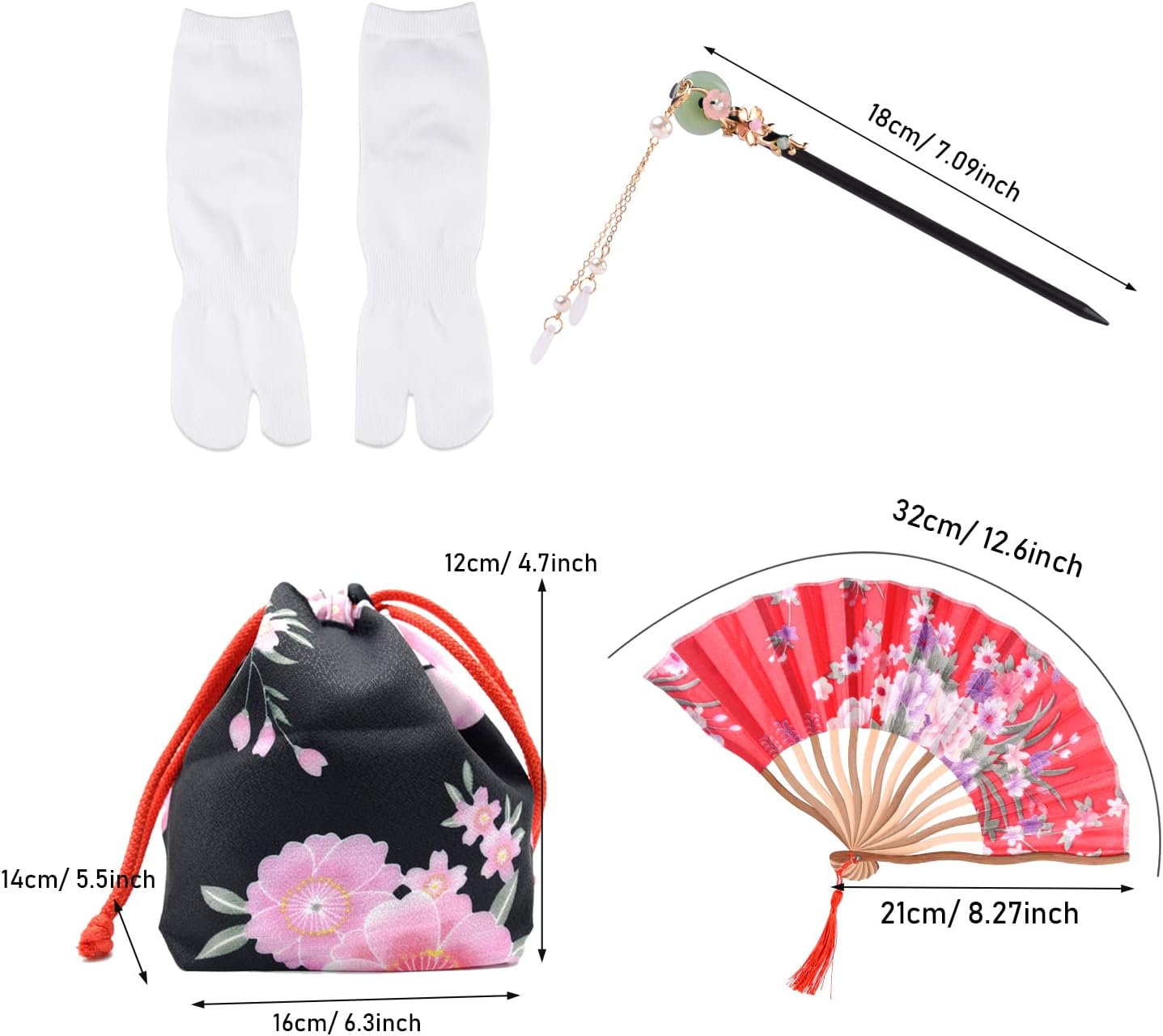 PLULON 5Pcs Japanese kimono for women, Robe Geisha Yukata Dress Blossom Satin Bathrobe japanese dress for women