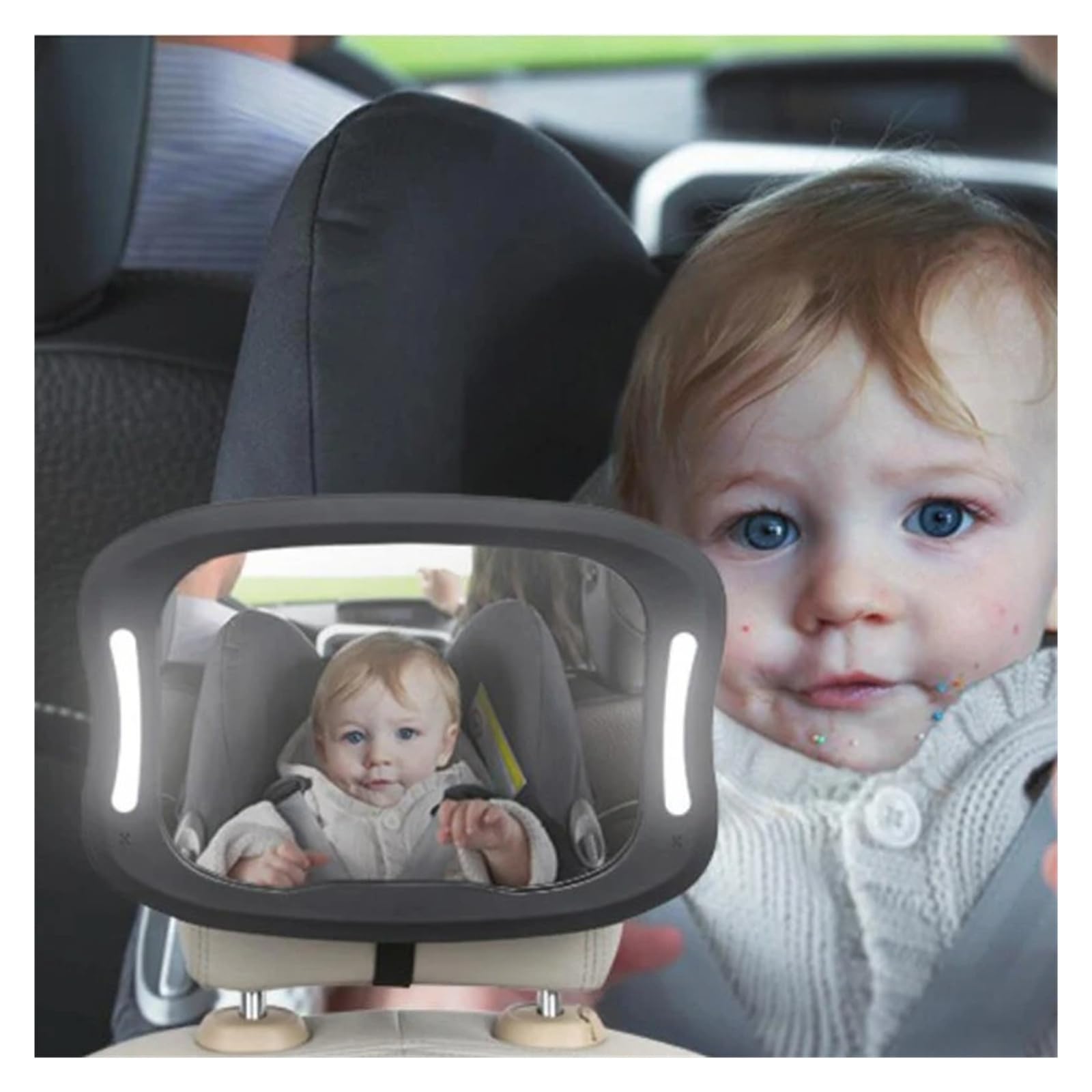 Espejo Interior Coche Espejo Retrovisor Para Coche, Ajustable, Irrompible, Para Asiento Trasero, Vista Trasera, Montaje En Reposacabezas, Gran Ángulo Espejos Interiores
