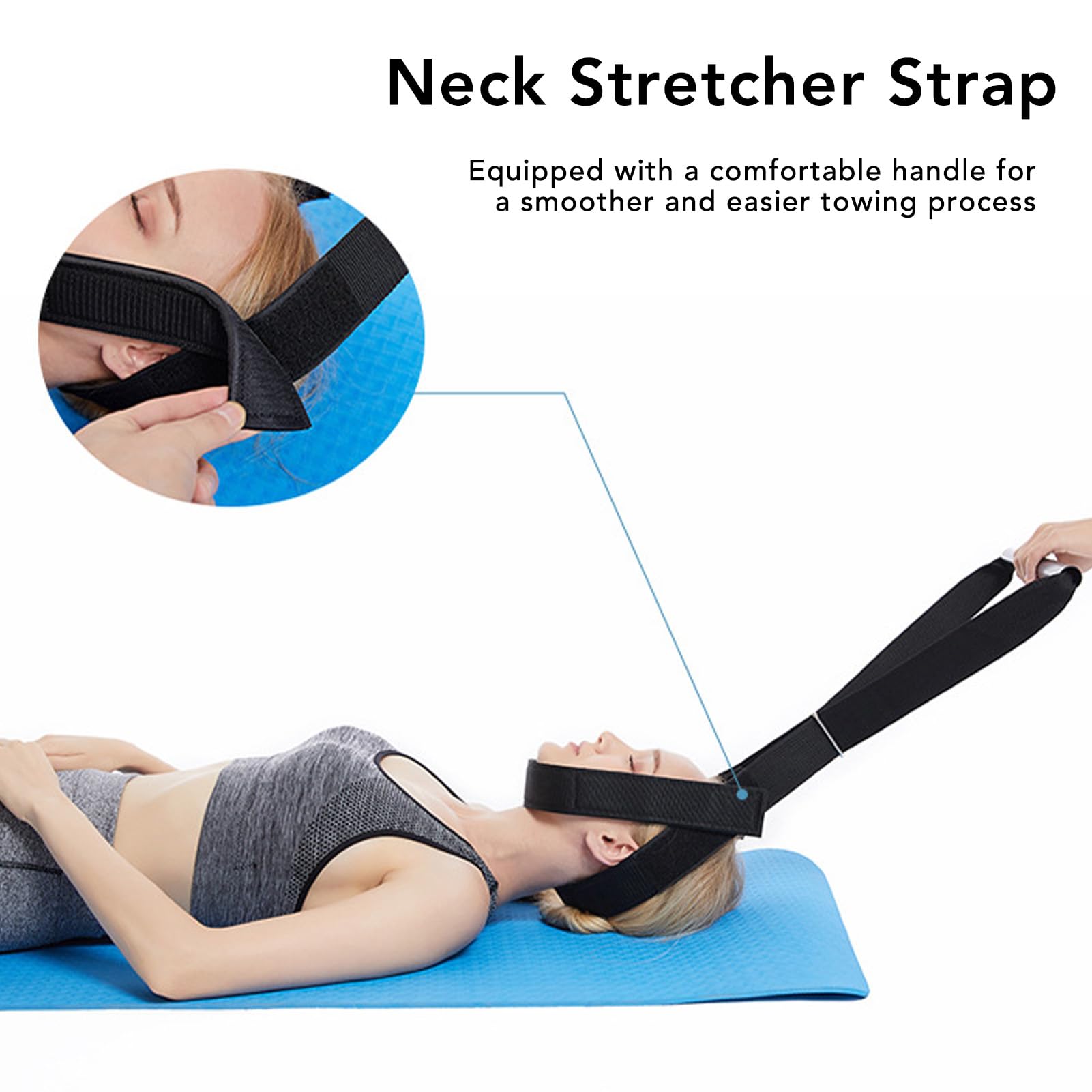 Dispositif De Traction Cervicale Pour Civière De Cou, Sangle d'étirement du cou Décompression chiropratique Poignée confortable Traction cervicale Dispositif de traction avec courroie de menton