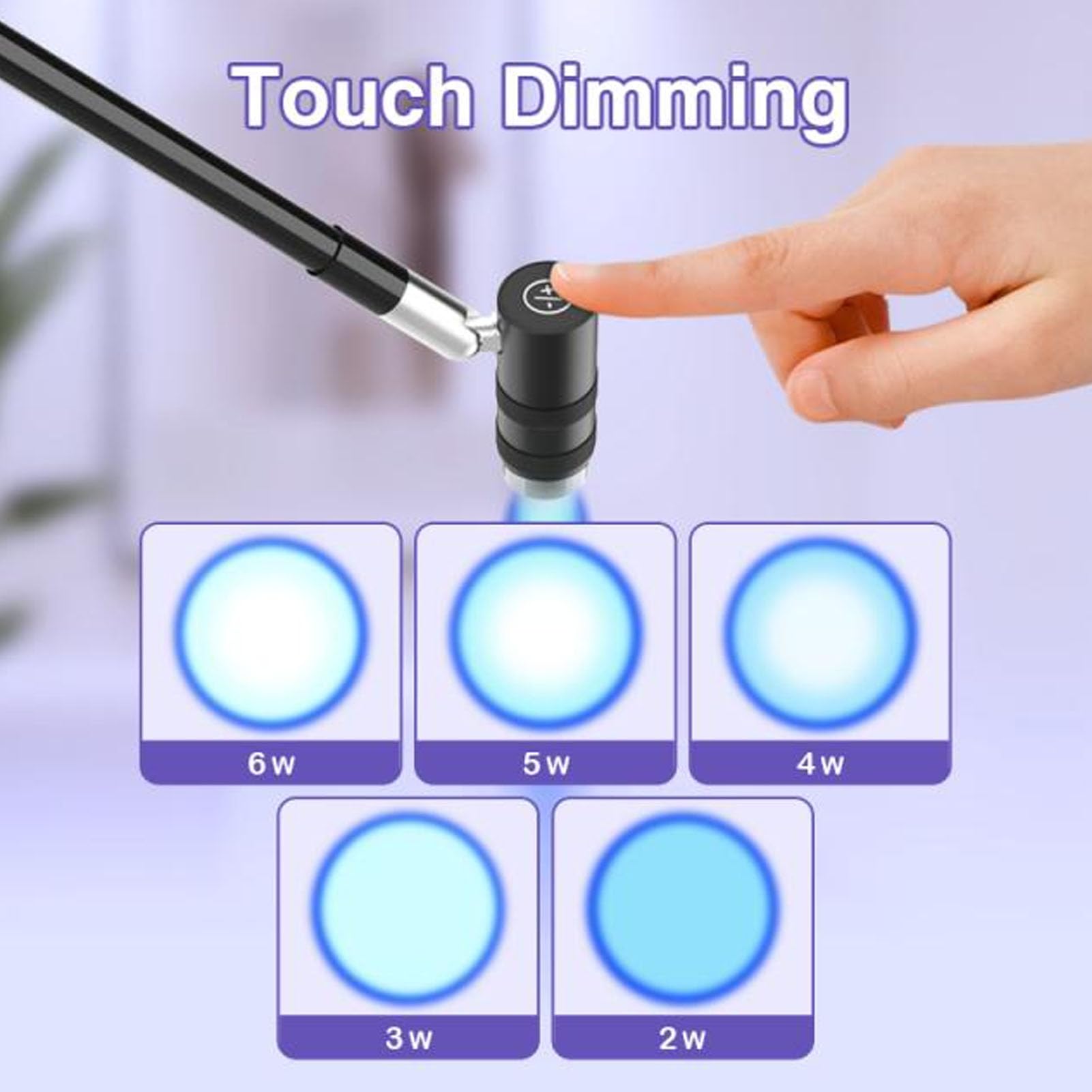Luce Ultravioletta con Lampada per Unghie Gel Regolabile a Pedale per Nail Art e Polimerizzazione Collo di Cigno Flessibile da 6 W per Uso Professionale