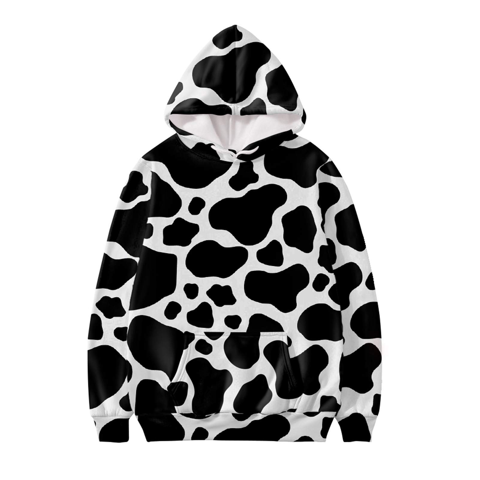Belidome Sweat à capuche à manches longues pour homme - Pour le sport, la gym - Taille S à 6XL, imprimé vache, 6X-Large