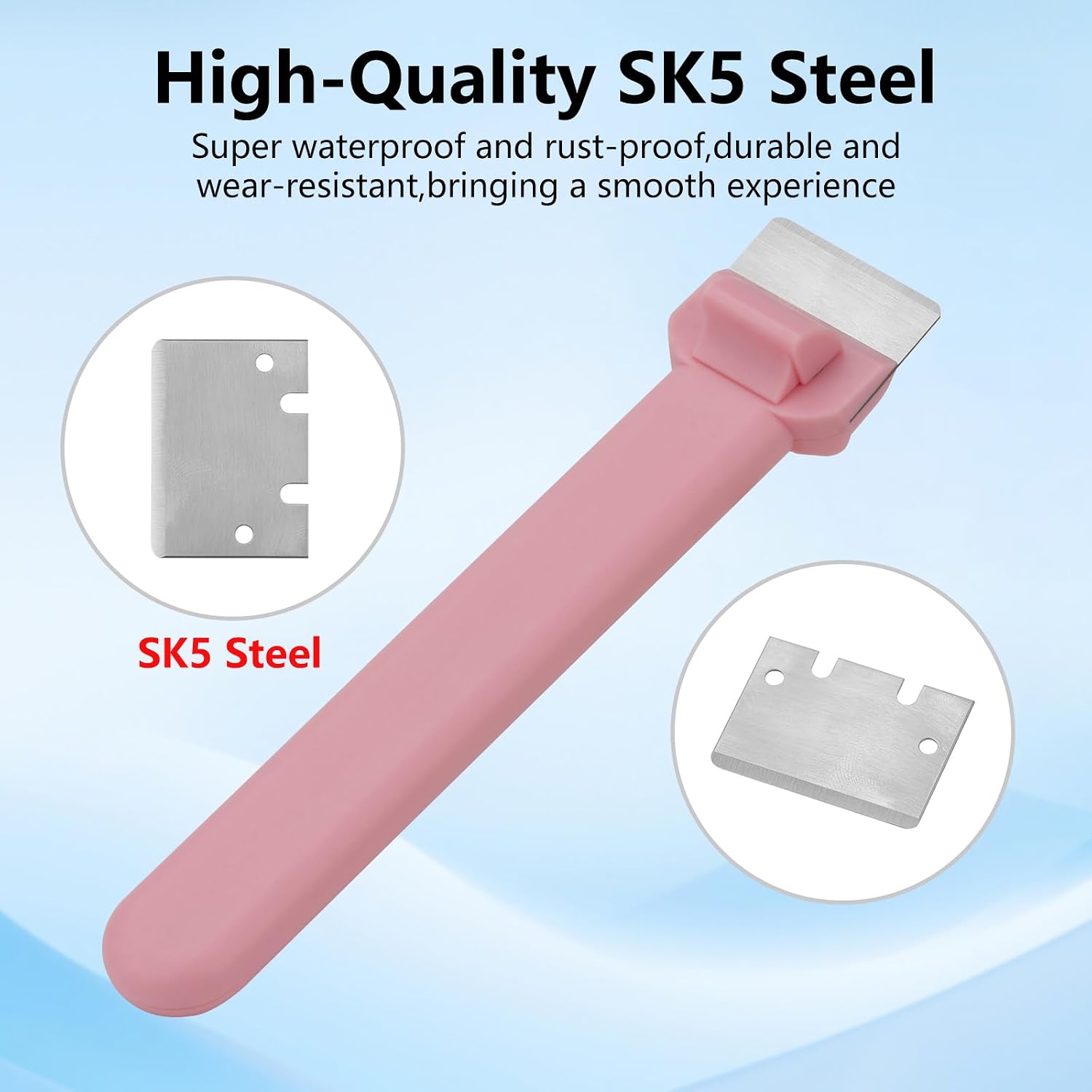 3D Printer Scraper, Universal SK5 Carbon Steel 3D Printing Scraper Tool with Magnetic Design, Compatible with Bambu Lab A1 Mini P1 X1 Series Creality Ender 3 Anycubic 3D Printer Hot Bed (Pink) image 2