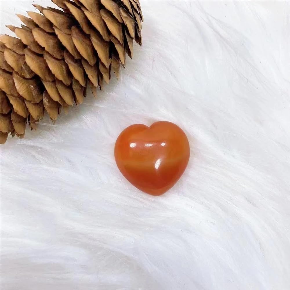 AUOQKQUT Crystal Carnelian Heart Shaped Quartz Home Decoration Ornament Gift (Color : Red Agate 30MM, Size 1PC) AUOQKQUT