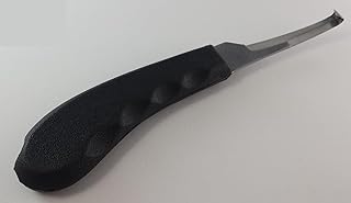 Hoof Knife Narrow Blade Double Edge Right Hand Farrier Equine Horse Stainless Steel Blade Black Plastic Water Proof Contoured Handle Better Grip