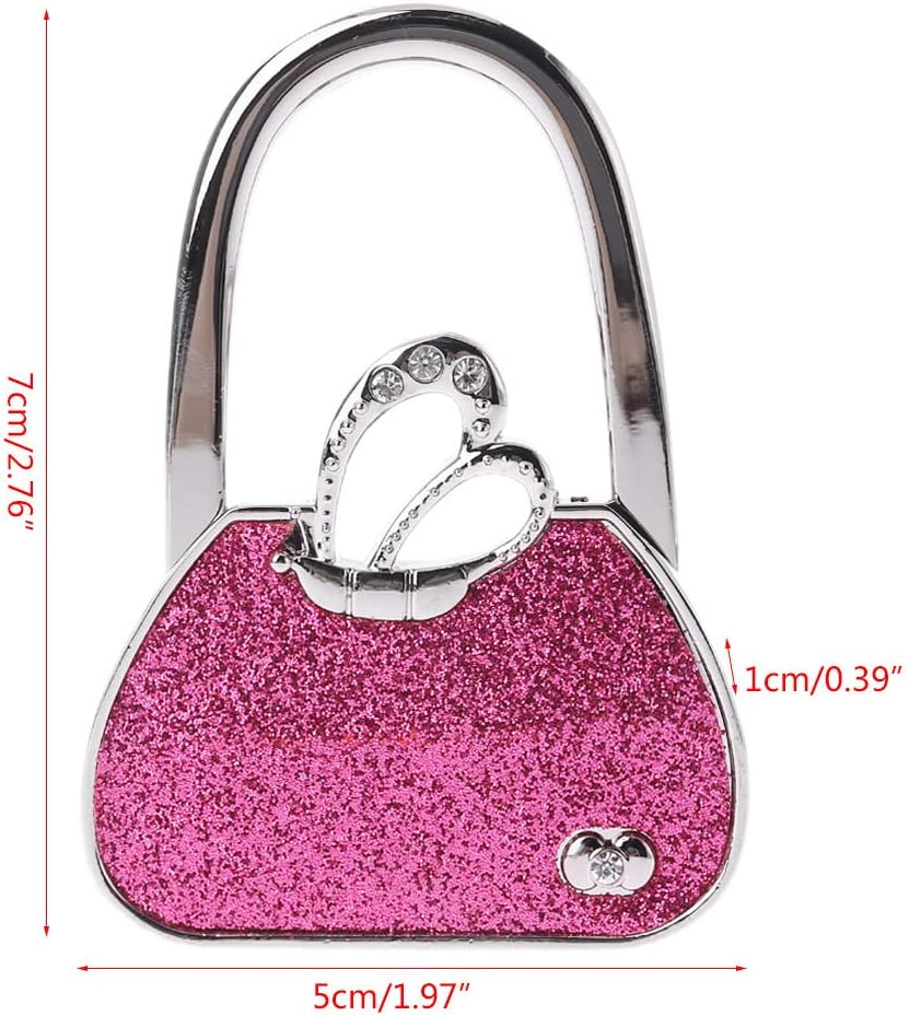 for Butterfly for Rhinestone Foldable Purse Handbag Hanger Table Hook Holder WOM Command Hooks Door Towel Adhesive Stick