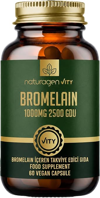 Naturagen Bromelain 1000 mg 2500 GDU | 60 Kaps l | Ananas Kaynakl  Enzim