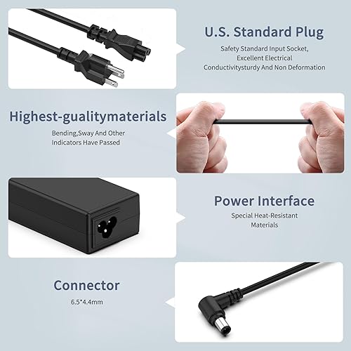 Miniatura 3 de Cargador adaptador de CA de 19 V compatible con LG Electronics de 19 pulgadas, 20 pulgadas, 22 pulgadas, 23 pulgadas, 24 pulgadas, 27 pulgadas, 32