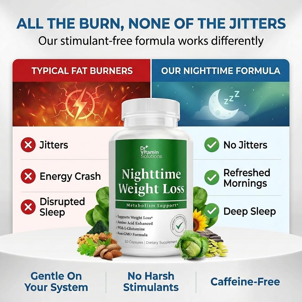 Nighttime Fat Burner Supplements - Appetite Suppressants for Weight Loss - Night-Time Fat Burner for Women and Men Supporting Sleep & Relaxation - Weight Loss Pills - 60 Capsules