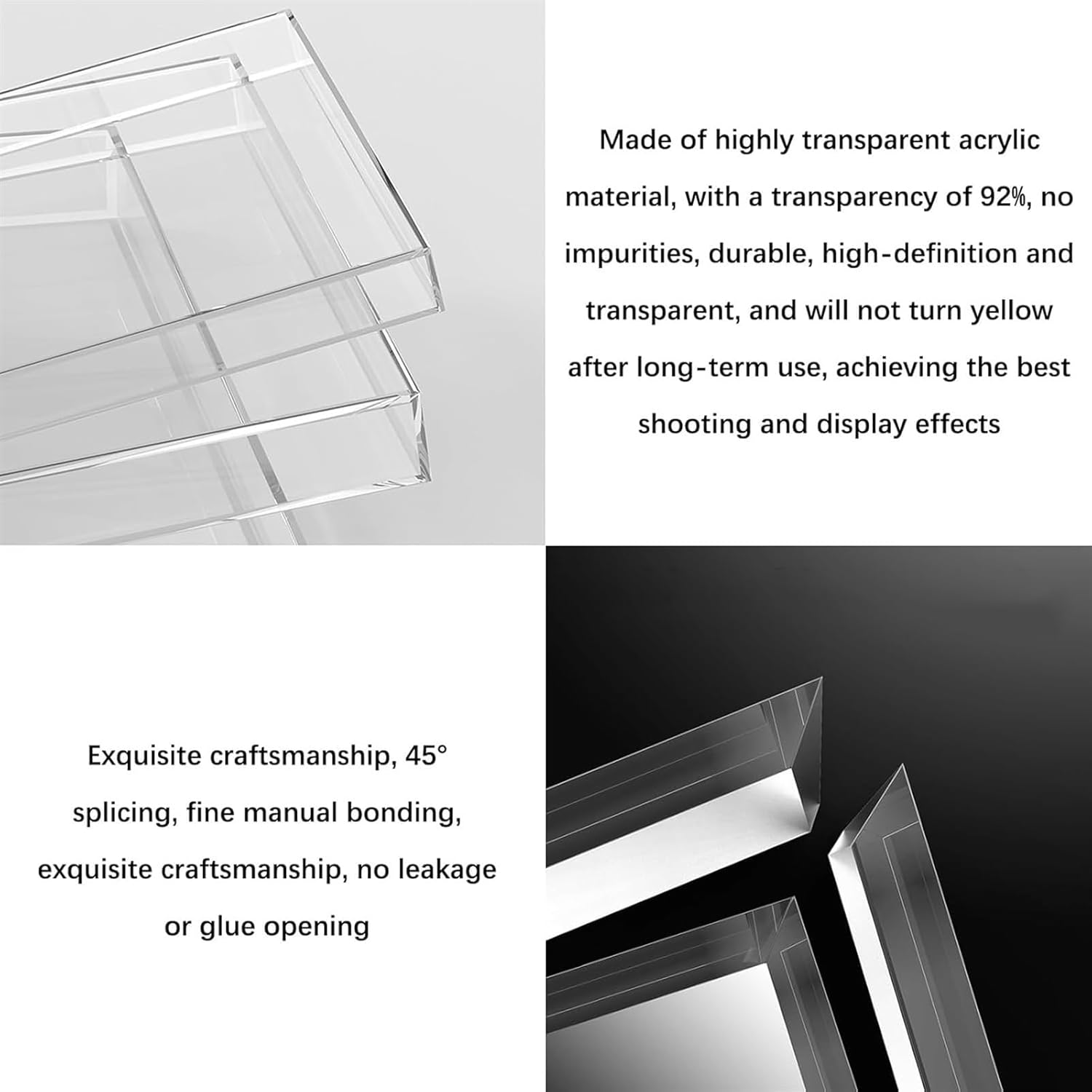 アクリルクリエイティブ写真撮影小道具、写真撮影用小道具撮影タンク、多機能ディスプレイショーケース、浅い水タンク、ポータブル食品化粧品