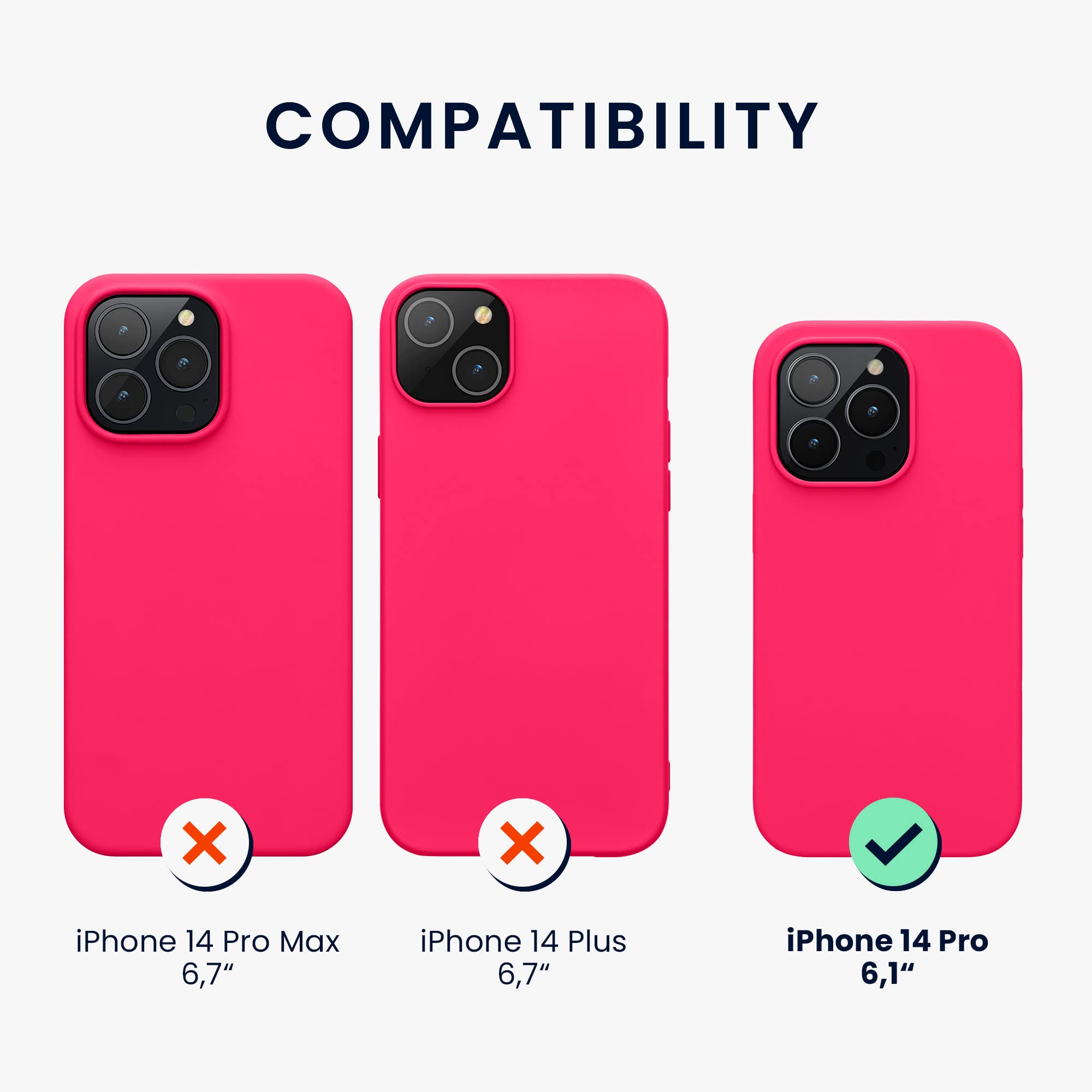 Image secondaire de Coque Antidérapante Rose Fluo pour iPhone 14 Pro - kwmobile