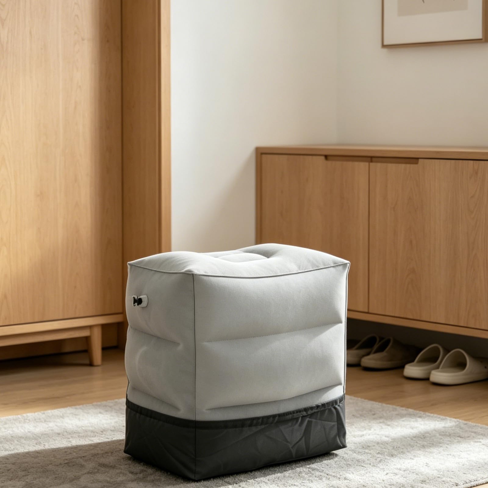 Poggiapiedi Gonfiabile da Viaggio per Treno e Aereo in Materiale Laminato a Pelo Design Ergonomico Ultraleggero per Rilassamento Gambe in Famiglia