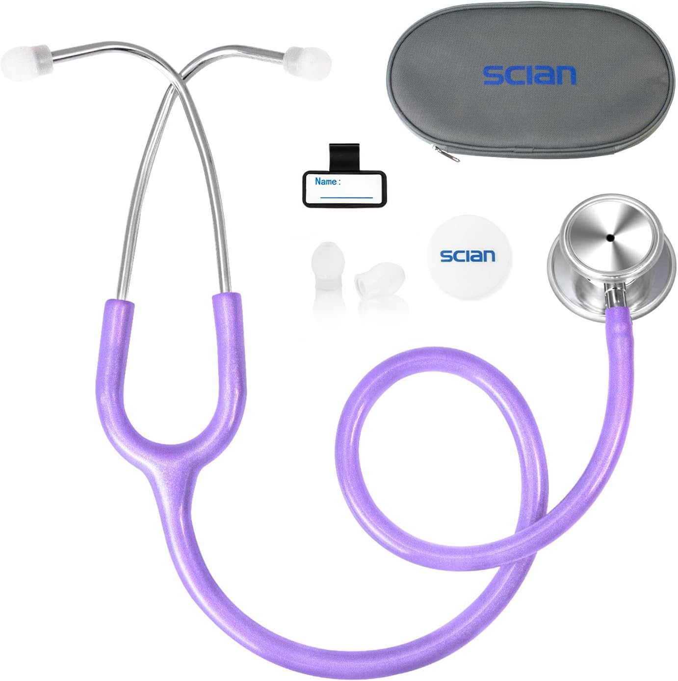 – Stethoscope Dual Head for Nurses, Doctors, Adults, Med Students, Classic Stainless Steel Stethoscope Home Use Medical Supplies with Carrying Bag, Shinning Purple
