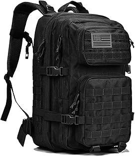 Beeaoo Tactical Backpack Large Army 3 Day Outdoor Assault Pack Rucksacks (black)