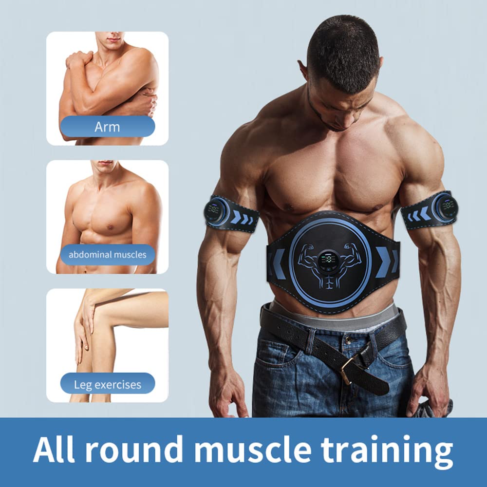 10Trybów 20Intensywności Trener Abs Ems Elektryczny Stymulator Mięśni Usb Akumulator Przenośny Pas Tonujący Abs Z Wyświetlaczem Led Dla Mężczyzn I Kobiet,Belt with arm band
