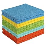 AIDEA Microfibre Cloth Pack of 12, Multifunctional Reusable Cleaning Cloths, Lint Free Streak Free Washable Cloth Duster for House, Kitchen, Car, Motorbike, Windows 30 x 30 cm