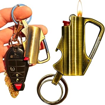 Lighter Case. Carabiner Keychain BIC Lighter Holder with Bottle Opener. 3 Colors & 2 Sizes to Choose From. BIC sleeves for J5 and J6 sizes. Gold, Mini BIC J5