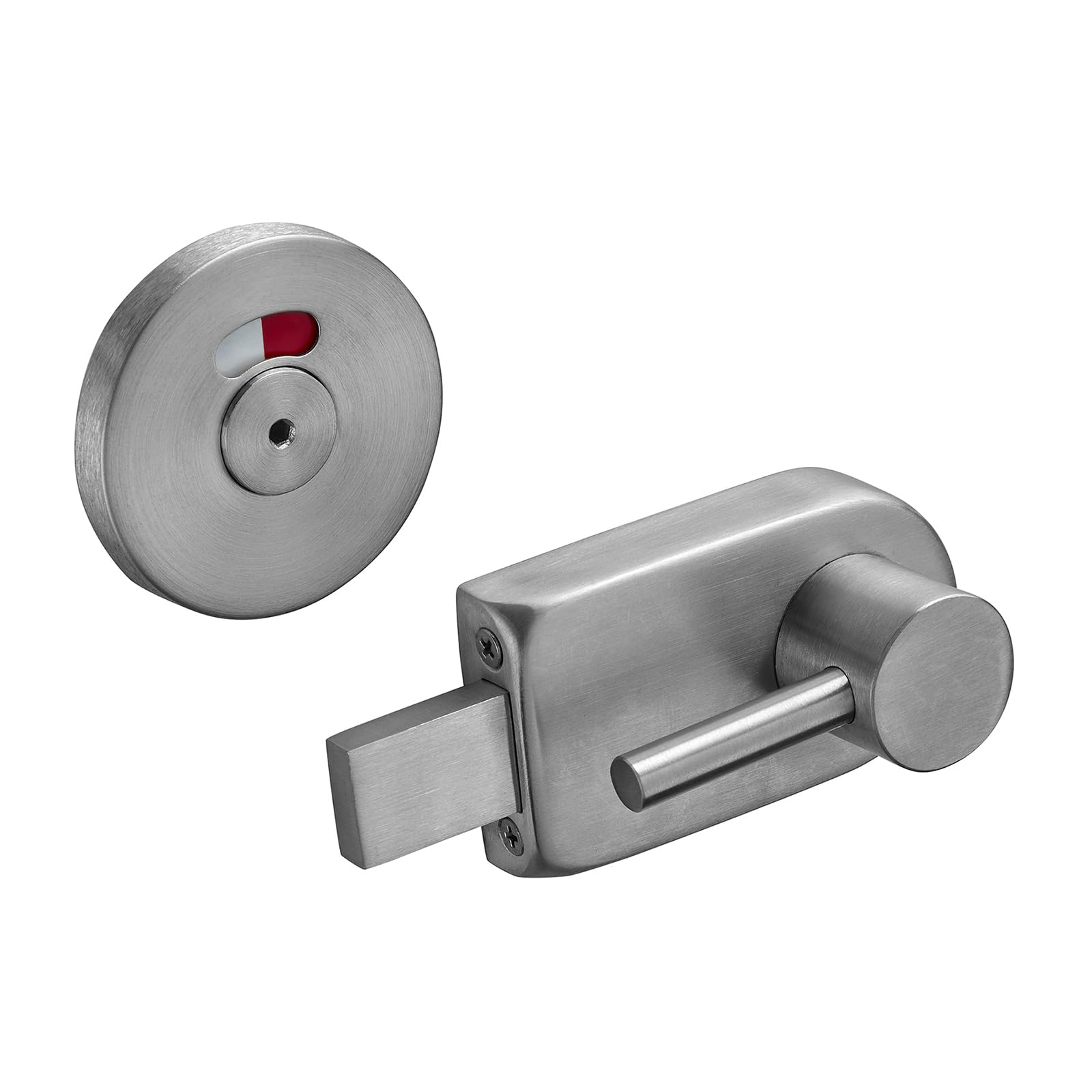 Access Hardware Satin Stainless Steel Toilet Cubicle Lock With Indicator And Hexagonal Key Release - Right Handed
