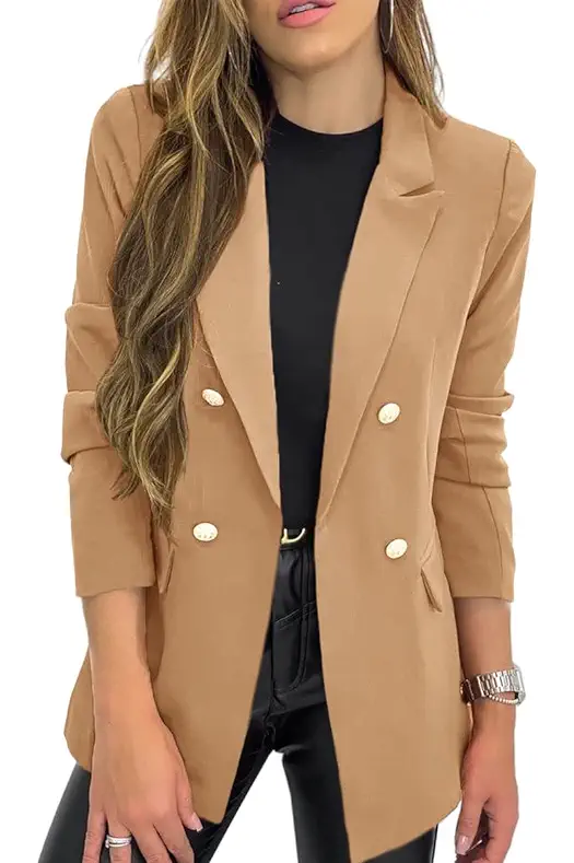 Hdieso Womens Solid Color Casual Long Sleeve Lapel...