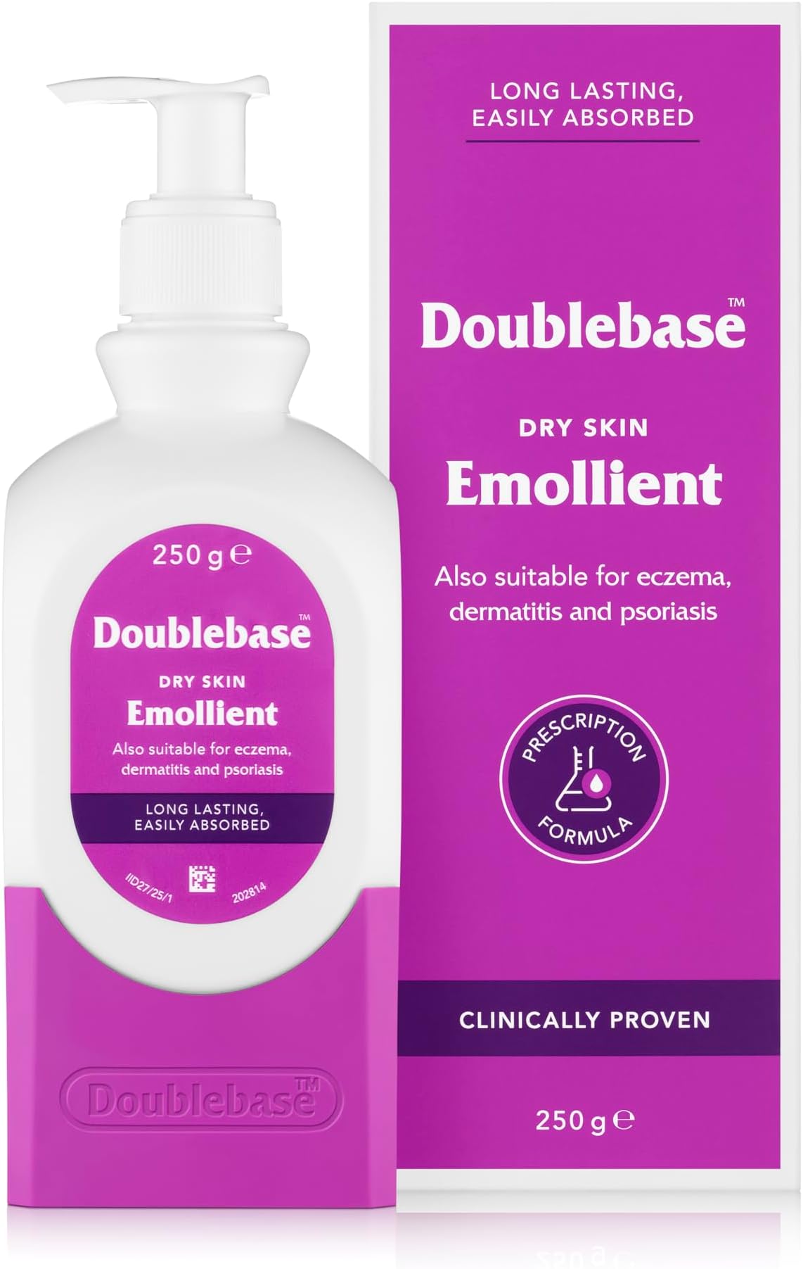 Dry Skin Emollient. Clinically Proven Moisturiser for Eczema, Psoriasis and Dermatitis Treatment. Body Cream for Dry Skin Relief (Packaging May Vary), 250g Pump Pack