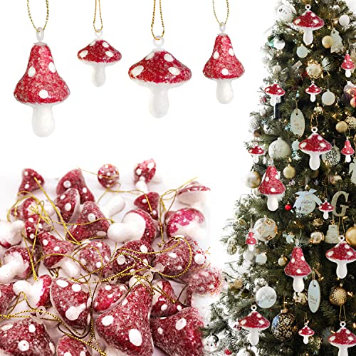 32 Pieces Mushroom Christmas Ornaments Mushroom...