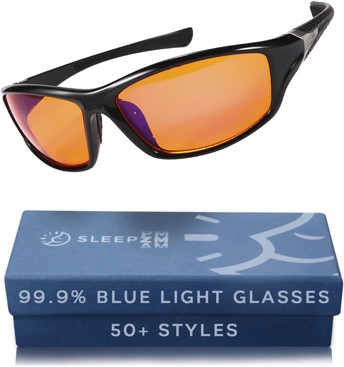 Sports Orange Lens Night Glasses & 30 Cloth Bundle: High-Performance 99.9% Blue Light Block for Athletes, Optimal Sleep Recovery, and Evening Use