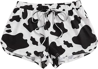 Avanova Women Cute Pajama Shorts Elastic High Waist Sleepwear Lounge Shorts