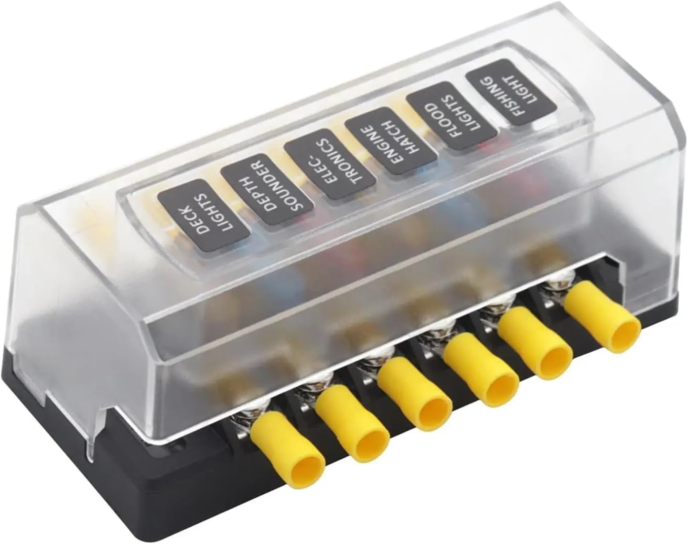 12-32V 12 Way Fuse Box Holder LED Warning Lights Fit for Cars Ships
