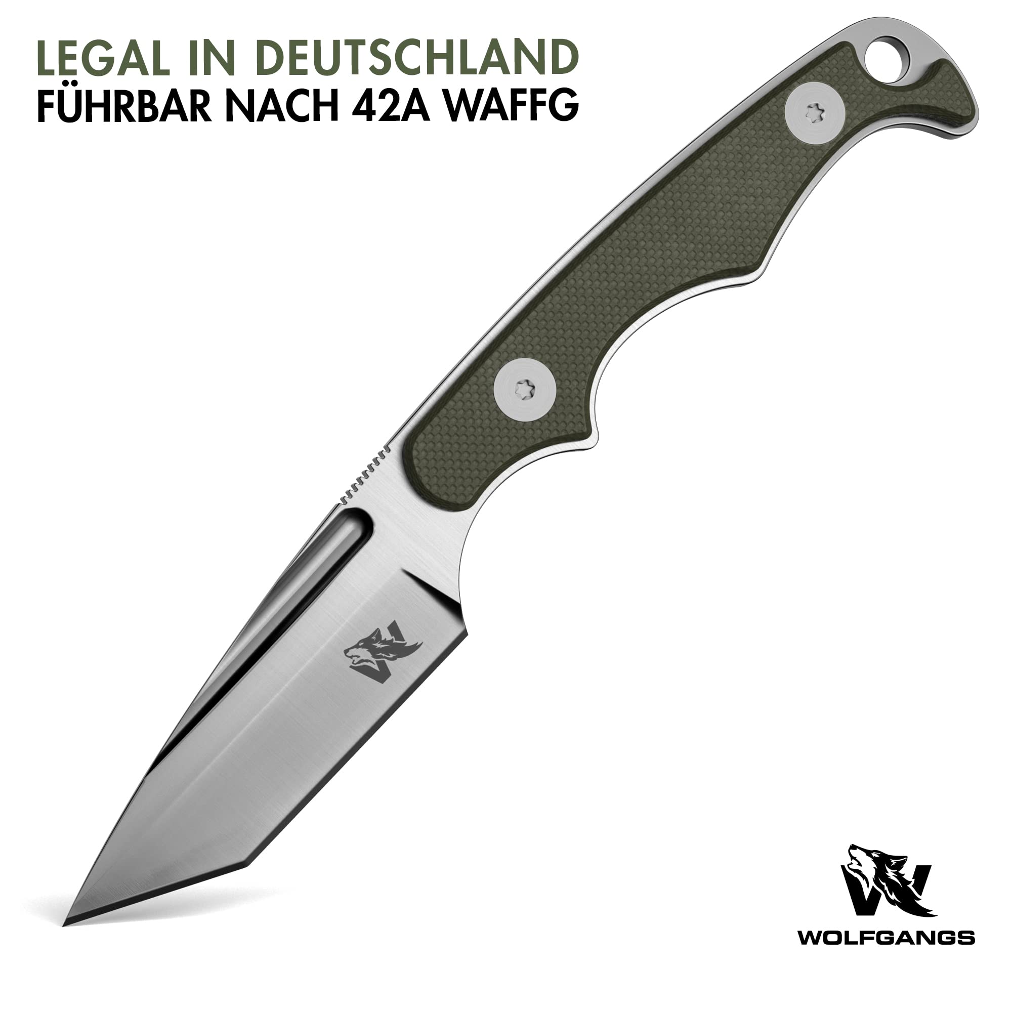 Wolfgangs ACUS Neck Knife Messer - inklusive Kydex Scheide und Kugel Halskette zum umhängen - Mini Survival Outdoor Messer für jeglichen Gebrauch