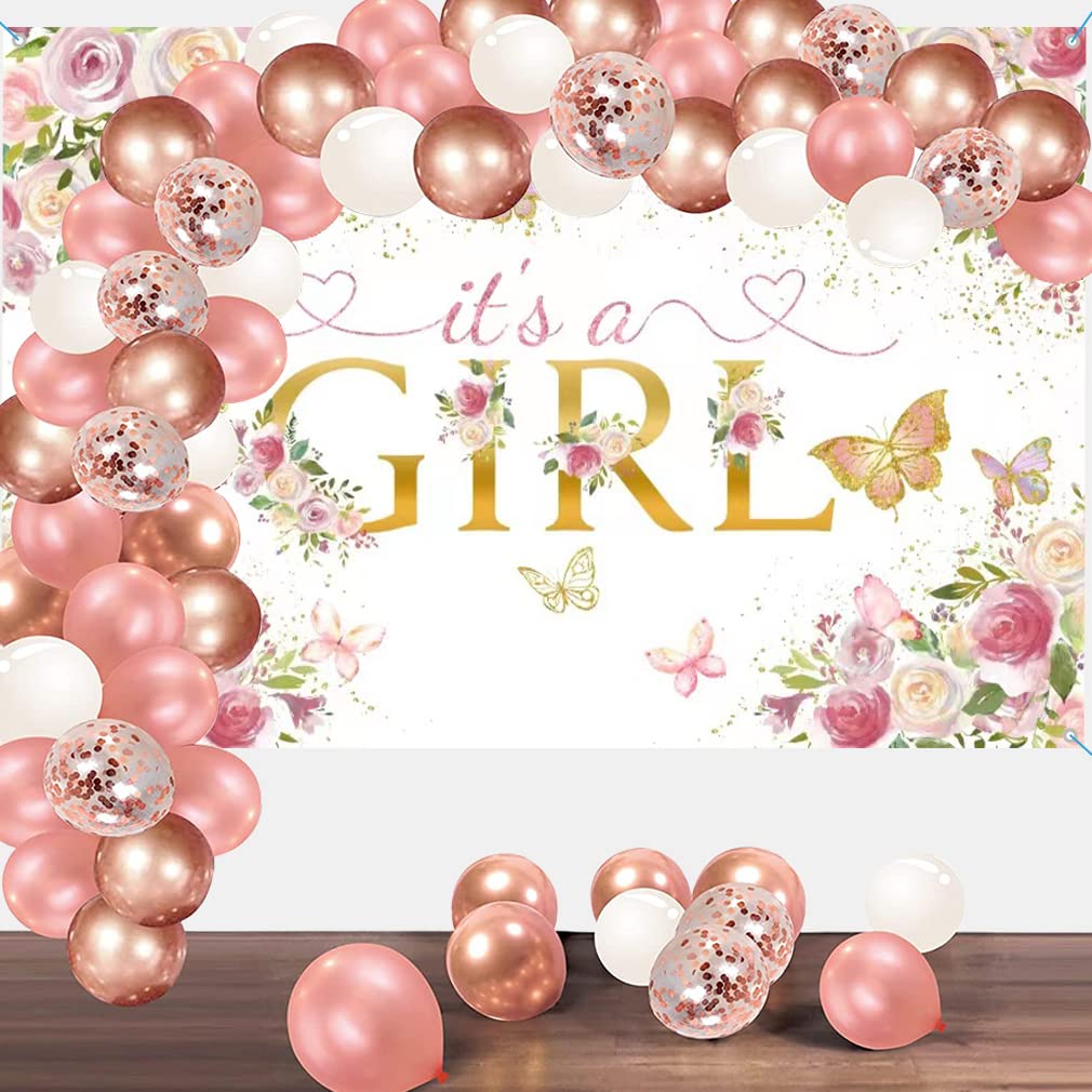 Tecreo It's a Girl Fabric Sign Poster, Pink, Vinyl, 150.0 cm x 90.0 cm, for Baby Shower/Gender Reveal Decoration - Image 3