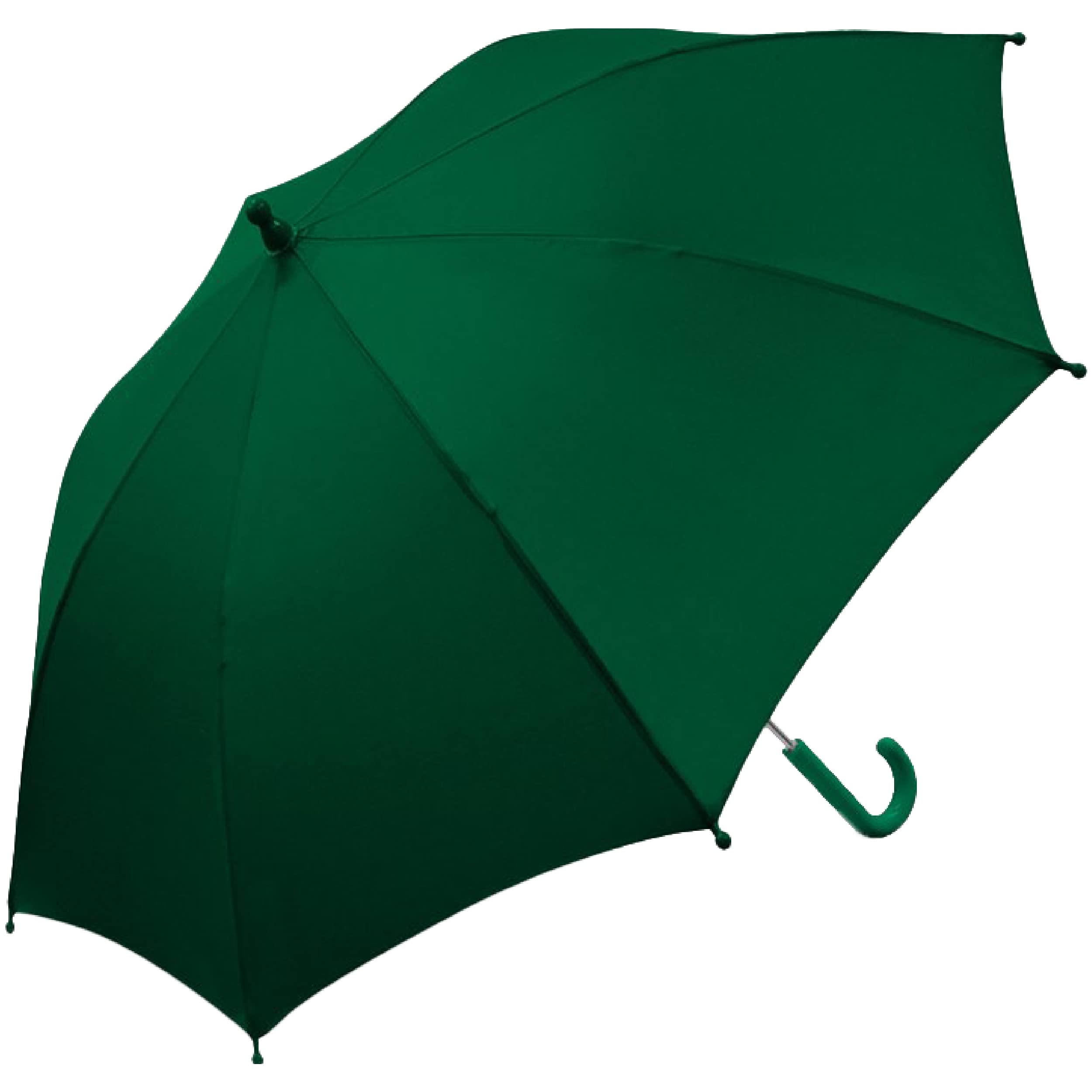 the weather station children's rain umbrella, manual fiberglass folding mini umbrella, windproof, lightweight, and packable for travel, full 32 inch arc, green