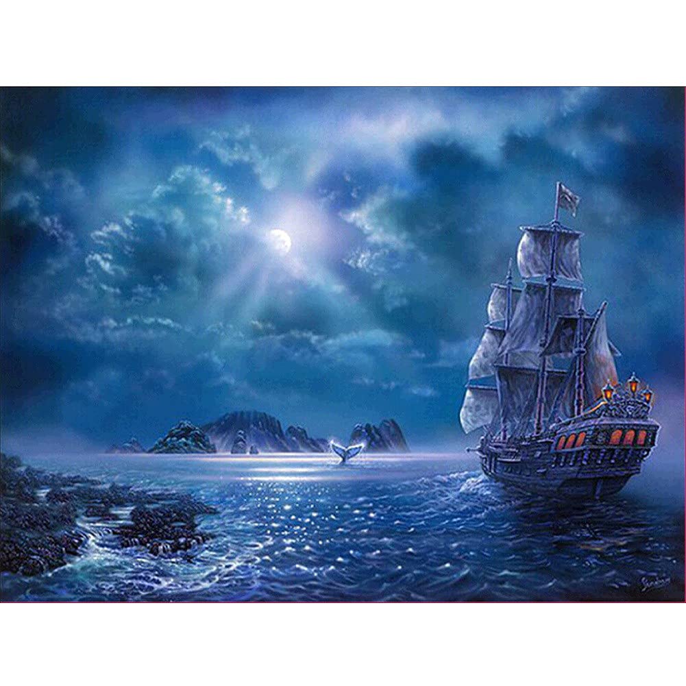 Broderie diamant lune 50x120 cm pour une décoration de chambre zen et moderne