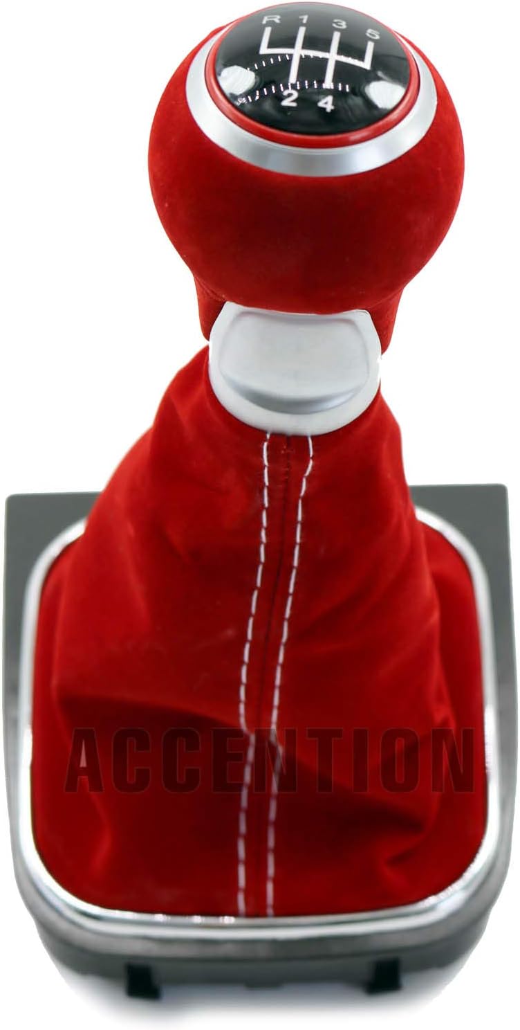 for VW Jetta 5 A5 MK5 GLI 2006 2007 2008 2009 2010 2011 Car-Stying 5 Speed Car Gear Stick Level Shift Knob with Leather Boot