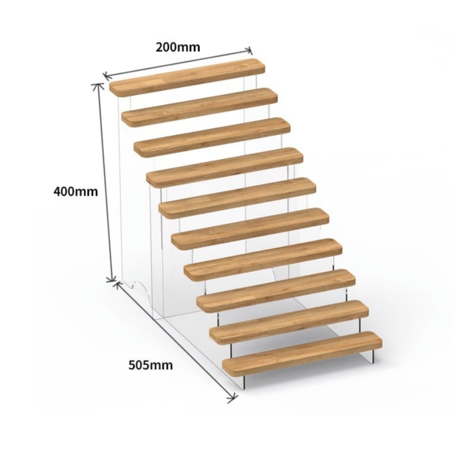 Expositor Escalonado con Soportes Acrílico Estable Estante Escalonado para perficie Plana Rack Almacenaje Escritorio para Hogar, 10 Niveles