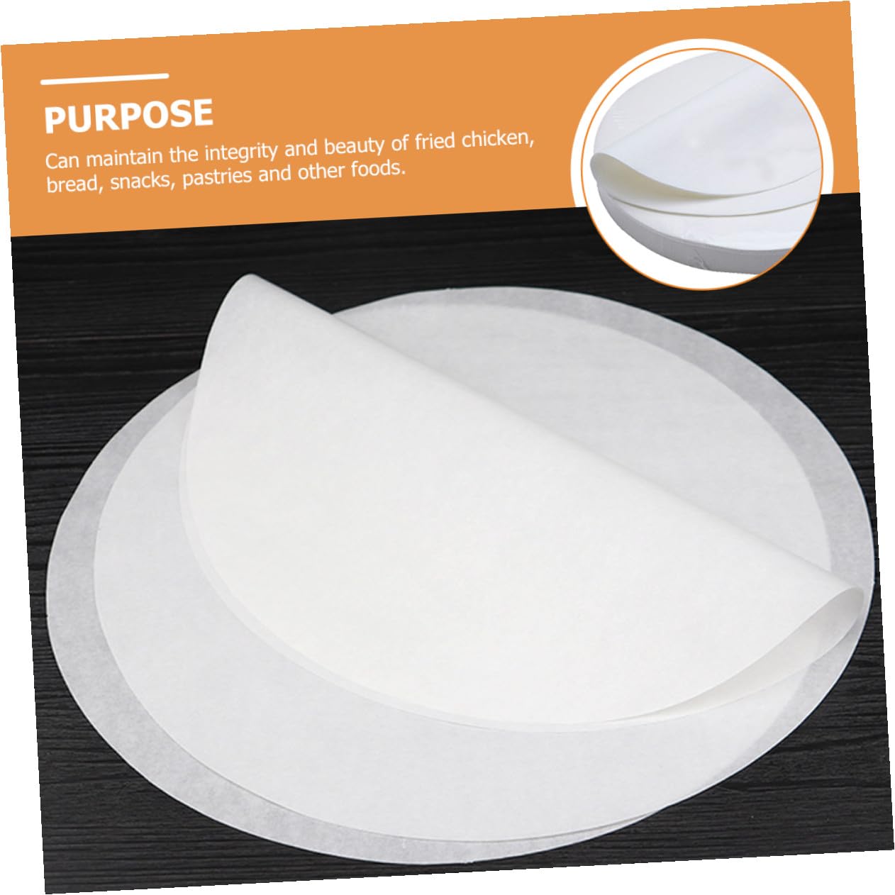 Papier Sulfurisé 500 Feuilles Rond Plat pour Cuisson et Friture