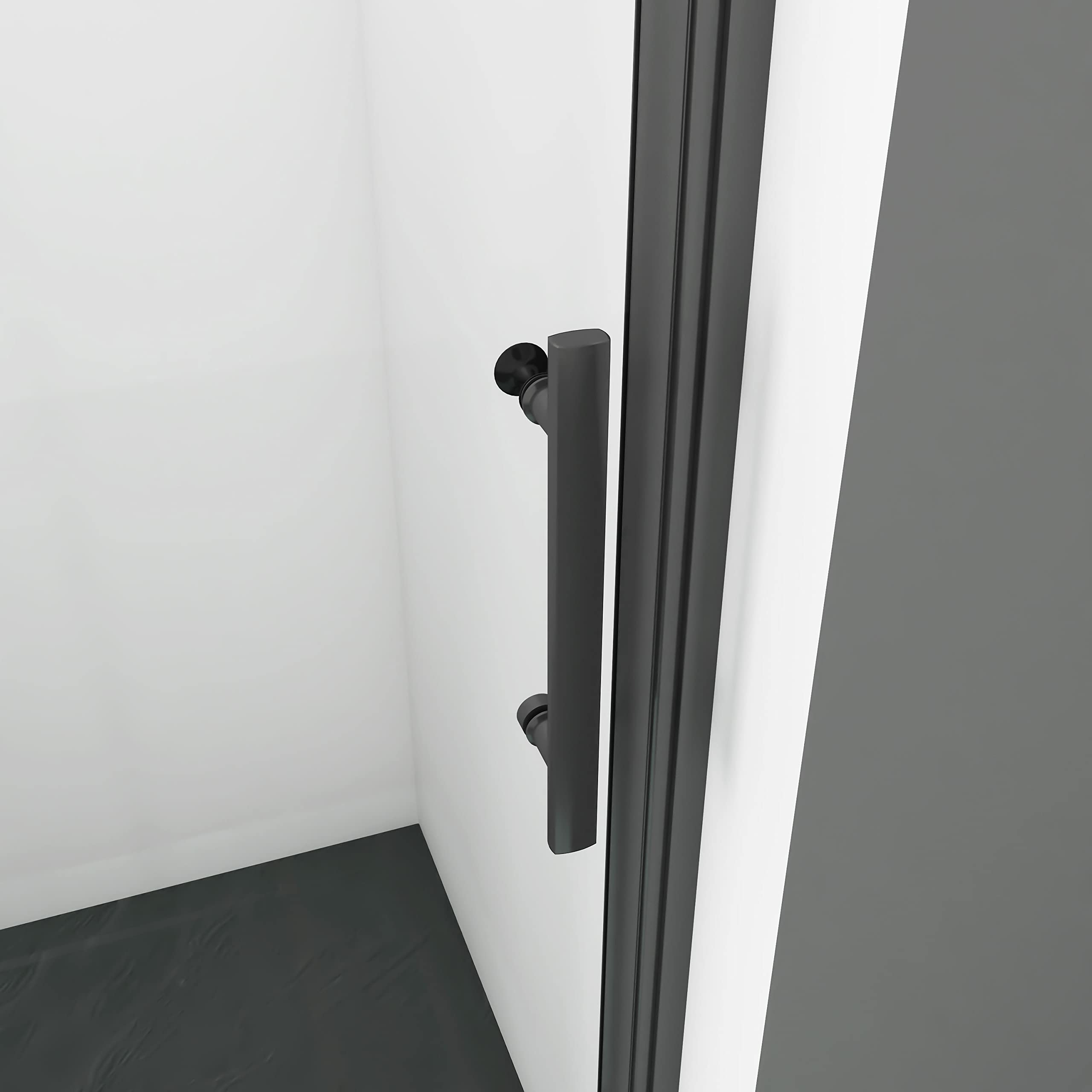 80x190cm Mampara de ducha frontal plegable con bisagra dos hojas, 5mm cristal templado antical, marco negro
