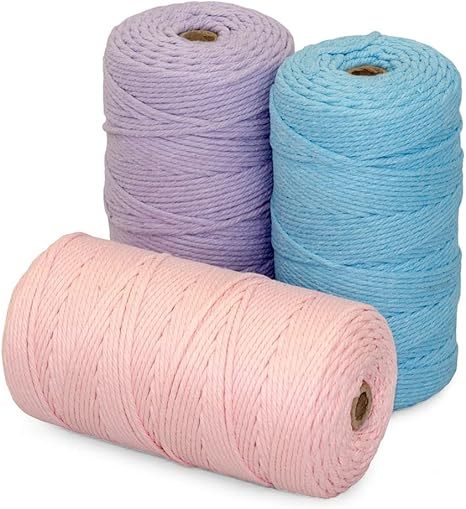 Amazon マクラメ ロープ 紐 糸 0m巻 3巻セット 直径約3mm ピンク ラベンダー ターコイズ アクセサリー用紐 糸 通販