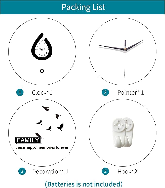 Reloj de Pared Decorativo Grande Con Péndulo 30.48x55.88 cm YIJIDECOR miniatura 6