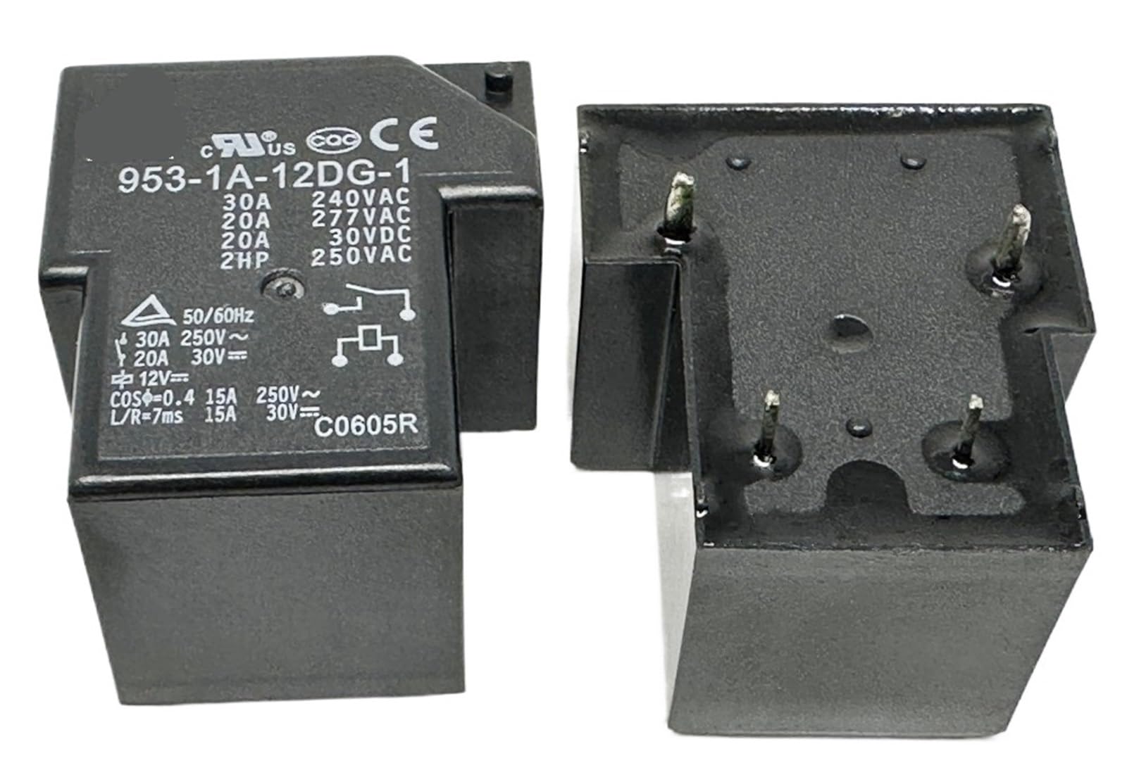 Relais 953-1A-12DG-1 T90-1A-4P-12V 30A pour commutation automobile et domotique