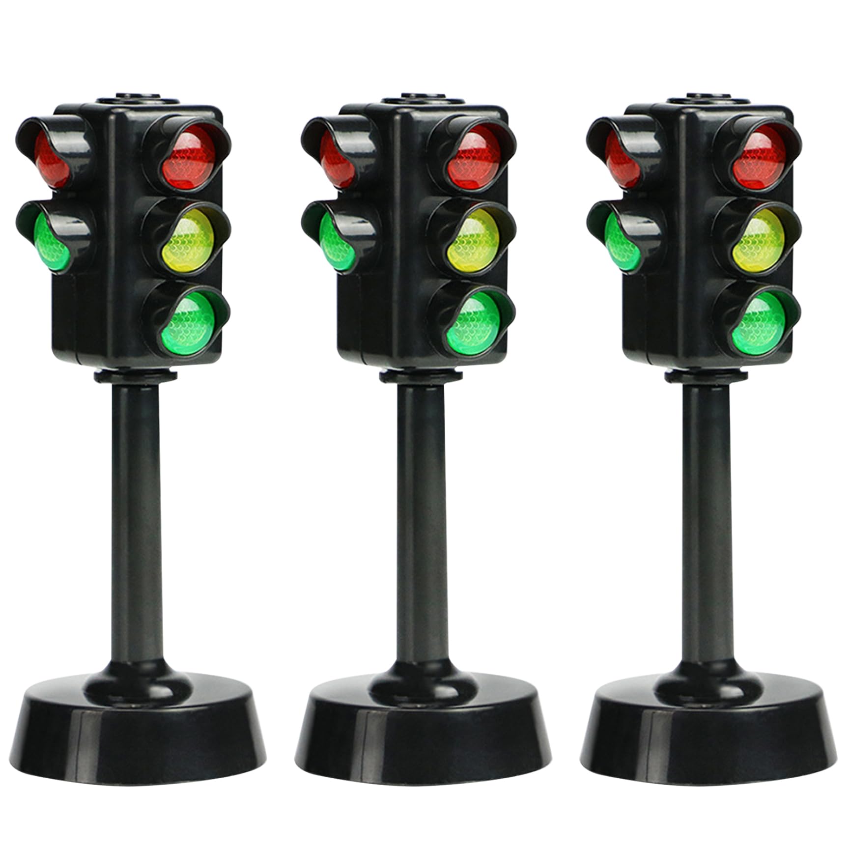 Juguete de semáforo, semáforos para niños 3 Piezas, Mini señales de tráfico de Juguete de 4, 7 Pulgadas, lámpara de Luces LED, indicador de simulación