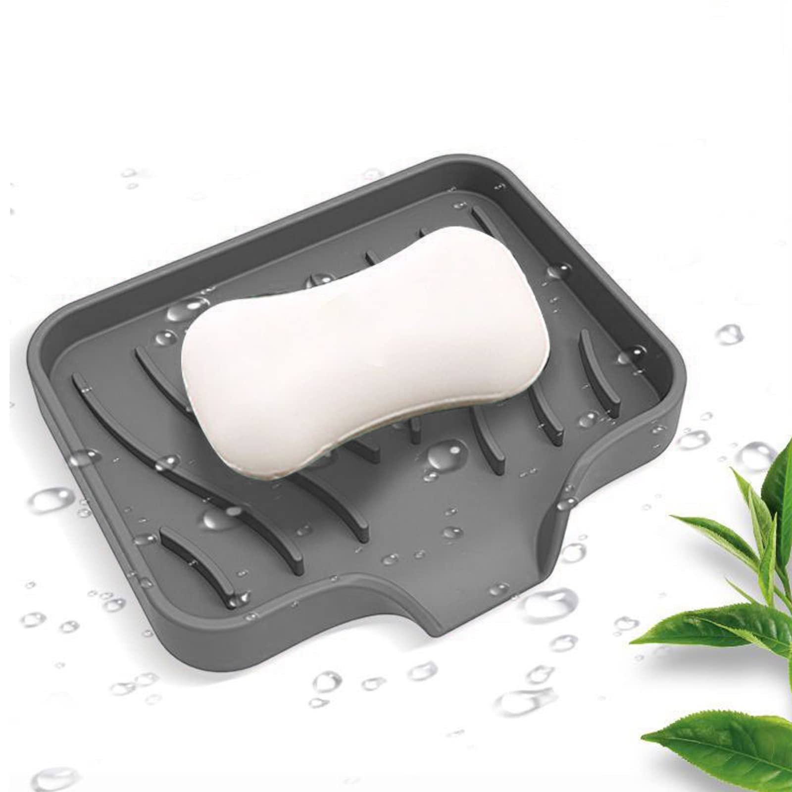 2 Stück Silikon-Seifenschalen – Mit Ablauf, Weiß/grau, Für Bad & Küche, Rutschfest & Einfach Zu Reinigen