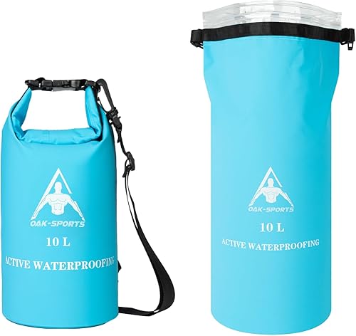 Oak-Sports Dry Bag Mochila impermeable de 5L10L20L, bolsa de playa ligera con doble cierre de cremallera para natación, kayak, senderismo, canotaje,