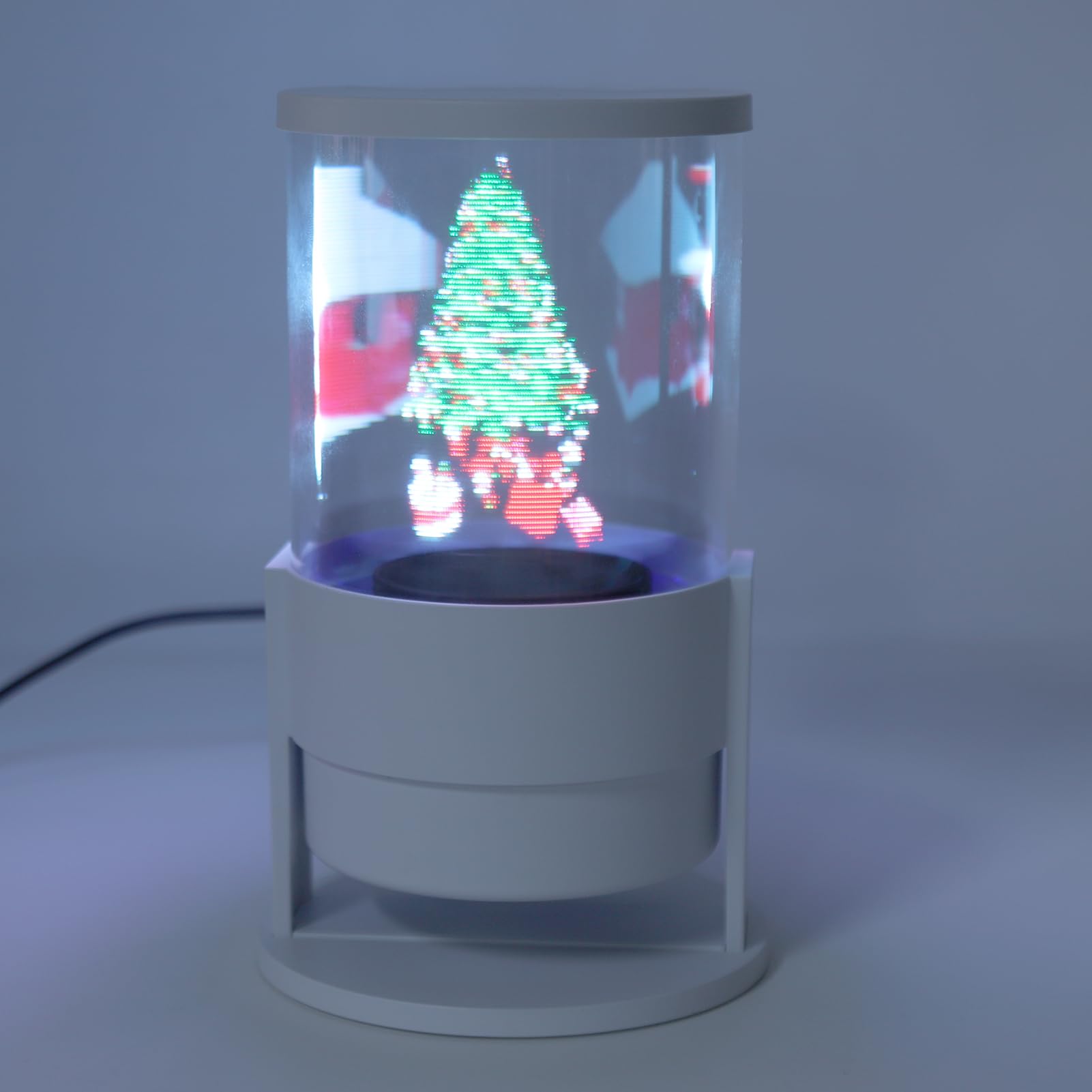 3D -Hologramm -Lüfter mit WLAN und App Control, 360 ° Desktop Kleiner Holographischer Display -Projektor mit 1608 LED -Perlen, für Zuhause, Büro, Geschäft