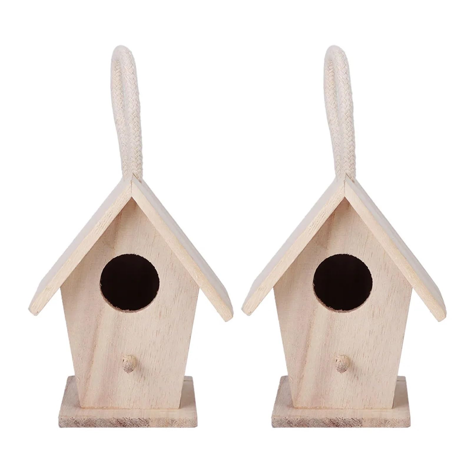 Nido de Madera para pájaros 2 Casas de pájaros Madera Colgantes, Caja Nido for Exteriores, jardín, Patio, Accesorios Decorativos, Tradicional for