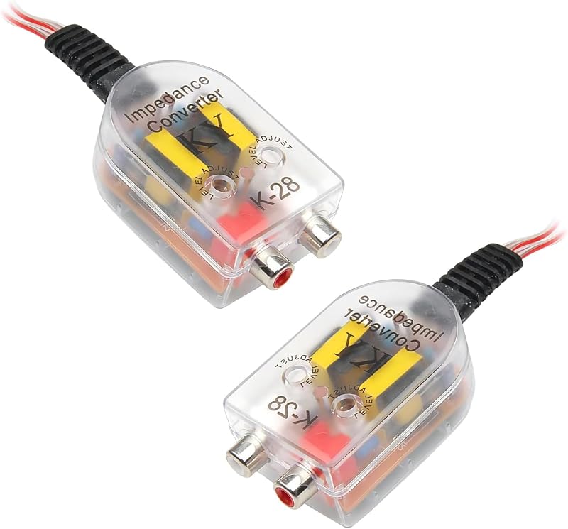 ijuicy 2 PCS RCA Converter Car Audio, Automobile Line Output Subwoofer, Speaker to RCA, High Low Level Converter