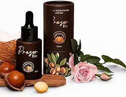 PRAZER BIO ÓLEO HIDRATANTE INTIMO 30ML BIOESSÊNCIA Sândalo, Rosa e Jasmim, MACADÂMIA E COCO