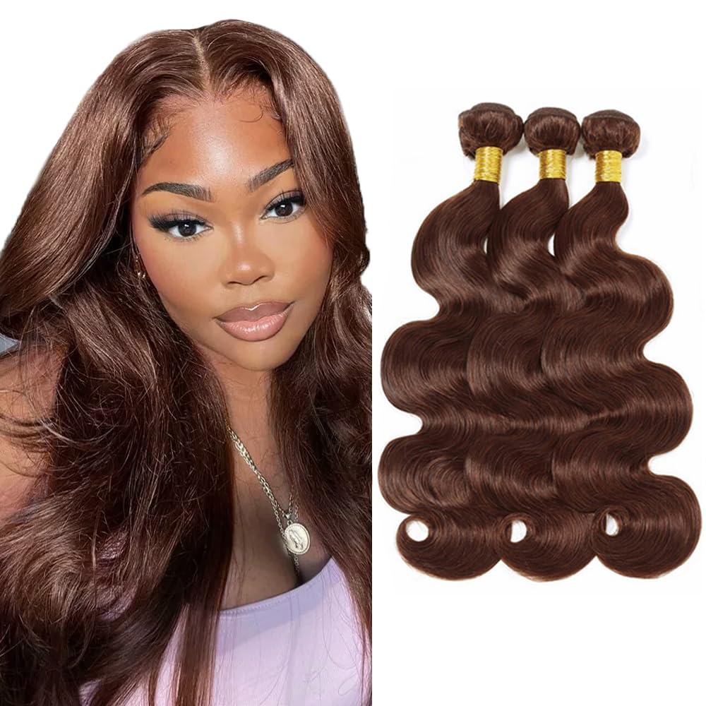 Photo 1 of ***HEAVILY USED/ TANGLED*** Dark Brown Bundles Hair Color 4 Body Wave Bundle 26 28 30 Inch Chocolate Brown Body Wave Bundle