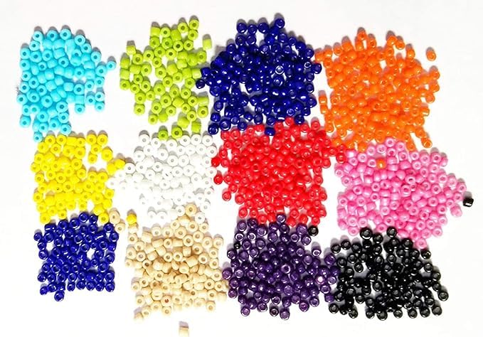 Image of eshoppee 11 /0 Multicolor Glass Seed Beads, 300gm, 12 Colors | 25gm per Color, Opaque, For Jewellery Making, Embroidery & DIY Crafts, Necklace Bracelet Earring
