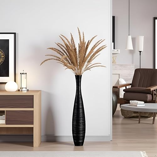 Miniatura 7 de Jarrón alto para piso, jarrones grandes para decoración rústica del hogar, casa de campo moderna, resistente, lujoso, texturizado, recipiente para